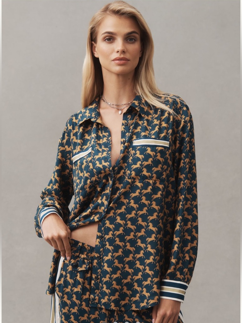 Maeve silky shirt blouse